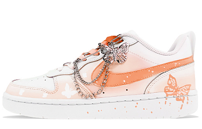 Nike Court Borough Series Skateboard Shoes Women's Low top Orange