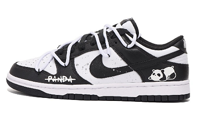 Nike Dunk Coverage Slip-Resistant Impact Resistance Wear-Resistant Low-Top Skateboard Shoes Women's Black White