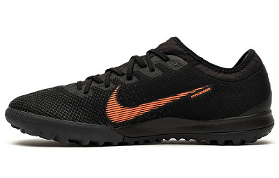 Nike TF Rubber Broken Studs Anti Slip Wear Resistant Soccer Shoes Men's Black Orange