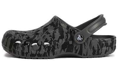 Crocs Beach Black Sandals 'Gray White'