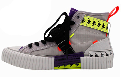 Kappa Anti-Slip Wear-Resistant High-Top Canvas Shoes Unisex Gray