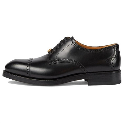 GUCCI Interlocking G-plaque Leather Brogues