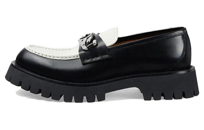 GUCCI Loafer 'Interlocking G   Black Off White'