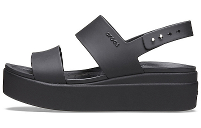 Crocs Brooklyn Thick Sole Casual Black Sandals Women's