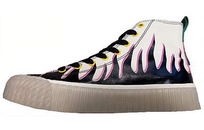 HAIZEIWANG x Kappa Marshall D. Teach Anti Slip And Wear Resistant Lightweight Mid Top Canvas Shoes Unisex Black White