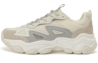 Kappa Cushioning Abrasion Resistant Breathable Coverage Low Top Chunky Sneakers Unisex Beige