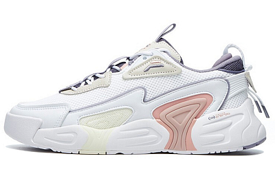 FILA Vorte Vortex Swirl Cushioned Slip-Resistant Breathable Low-Top Vintage Basketball Shoes Women's FILA White