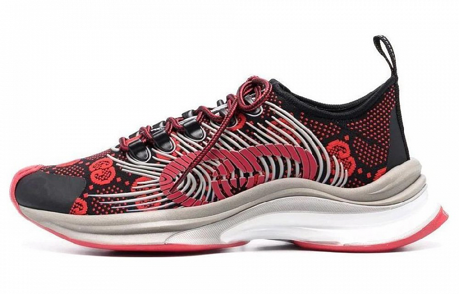 GUCCI Women's Run Sneaker 'Black Red Monogram' Women's