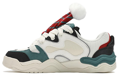 FILA FUSION KICK DX XMAS Cushioning Wear-Resistant Low-Top Skateboard Shoes Men's White Green Black