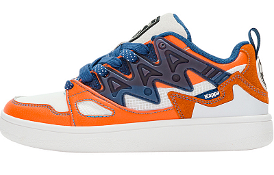 COPPOLELLA x Kappa Abrasion Resistant Low Top Skateboard Shoes Unisex White Orange Blue