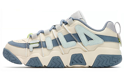 FILA FUSION BARRICADE Shock Absorbers With Slip Resistant Features Low Top Vintage Basketball Shoes Women's White Blue