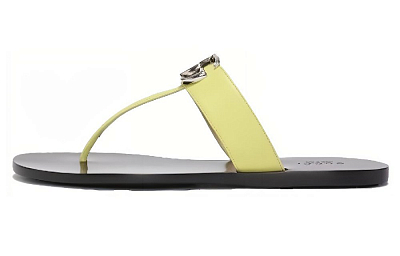 GUCCI Leather Sandals Yellow Women's