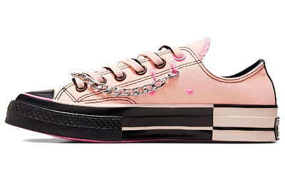Converse Non-slip Lightweight Low-Top Canvas Shoes Unisex Pink Black