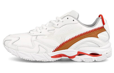 DOE x Mizuno Wave Rider 10 Low-Top Running Shoes Men's White Red