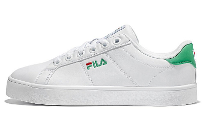 FILA Court Deluxe Wear resistant And Lightweight Low Top Skateboard Shoes Unisex White Green Korean Style