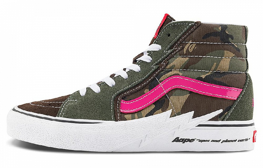 Vans SK8 Hi X Aape 'Bolt Green Camo' купить в интернет-магазине Yoocart с быстрой доставкой по России.