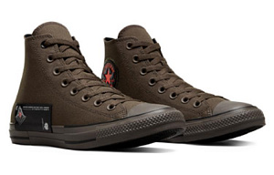 Converse Chuck Taylor All Star Durable Cushioning High-Top Canvas Shoes Unisex Black Brown 2 3236535