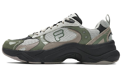 FILA FUSION Unique Wear-Resistant Low-Top Chunky Sneakers Men's Gray Green