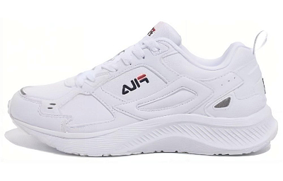 FILA Abrasion Resistant Breathable Low Top Running Shoes Unisex Pure White