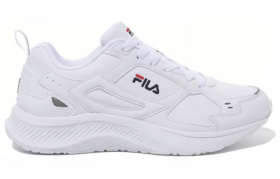 FILA Abrasion Resistant Breathable Low Top Running Shoes Unisex Pure White