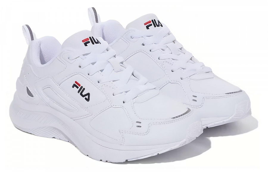 FILA Abrasion Resistant Breathable Low Top Running Shoes Unisex Pure White