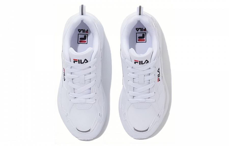FILA Abrasion Resistant Breathable Low Top Running Shoes Unisex Pure White