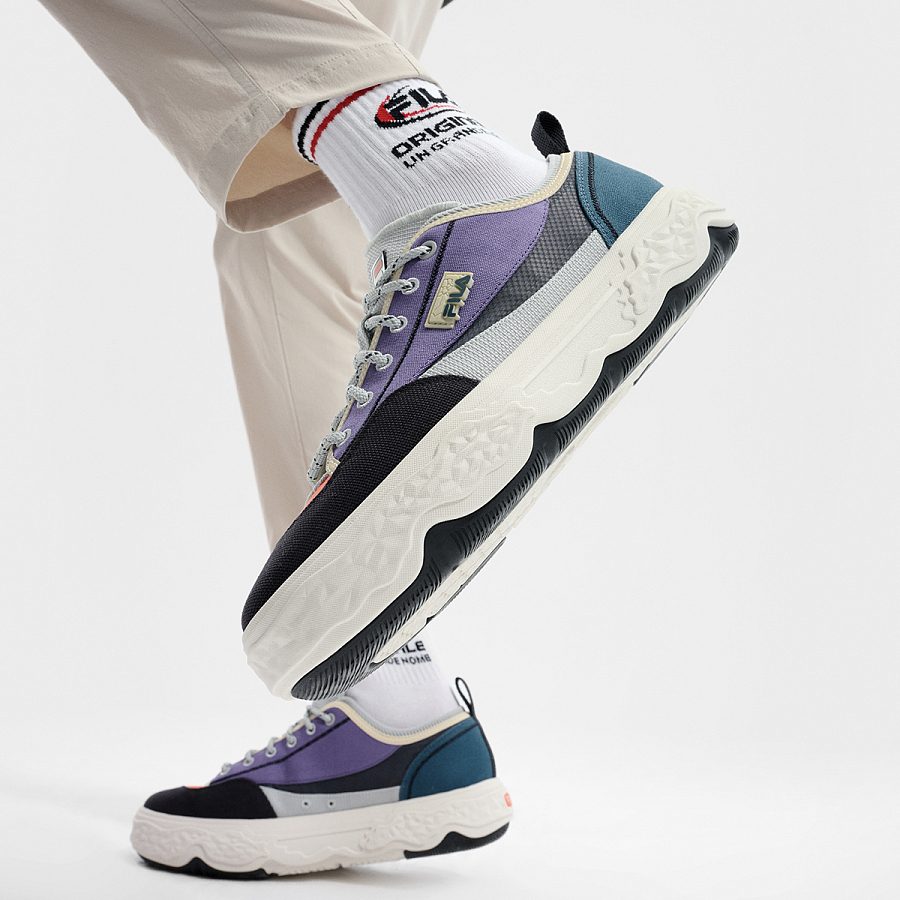 FILA MODERNO Slip Resistant Low Top Canvas Shoes Men's Blue Purple