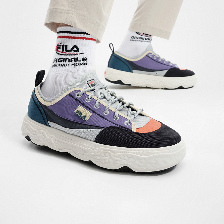 FILA MODERNO Slip Resistant Low Top Canvas Shoes Men's Blue Purple