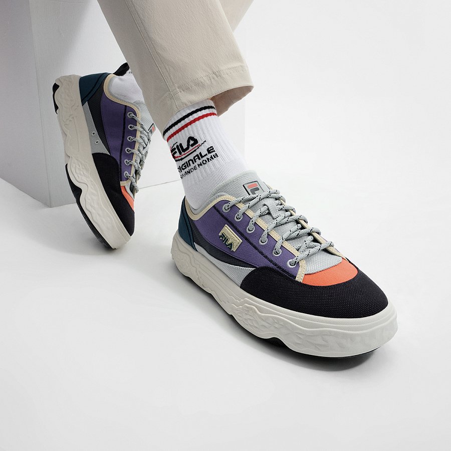 FILA MODERNO Slip Resistant Low Top Canvas Shoes Men's Blue Purple
