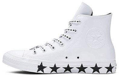 Converse Chuck Taylor All Star Hi Miley Cyrus White Black Stars Women's