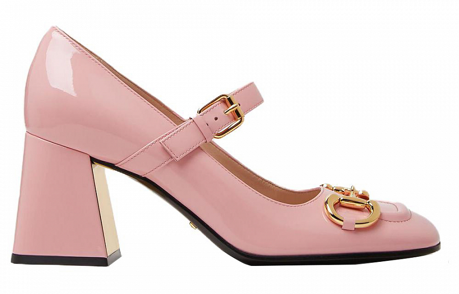 GUCCI Chunky Heel High Heels Women's Pink