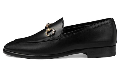 GUCCI Jordaan Loafers 0.6cm Women's Black