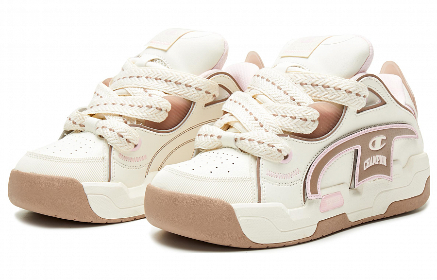 Champion Skateboard Shoes Women's Cream White Velvet Brown