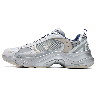 FILA FUSION Unique Y2K Vintage Running Shoes Wear-Resistant Low-Top Chunky Sneakers Men's Silver Gray