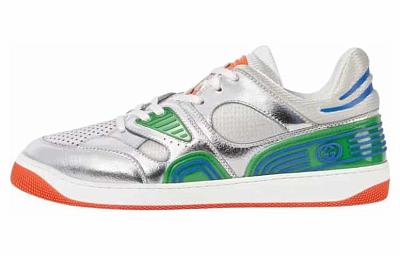 GUCCI Basket Good Game Stylish Skateboarding Shoes Men's Silver