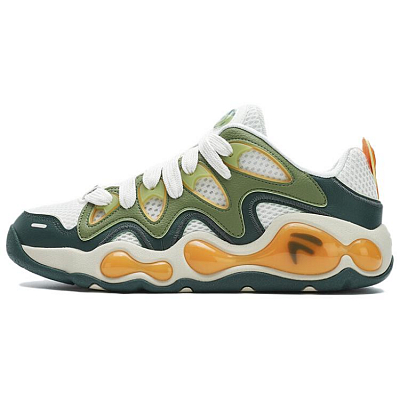 FILA FUSION VERTICAL Anti-Slip Wear-Resistant Low-Top Basketball Shoes Men's White Green