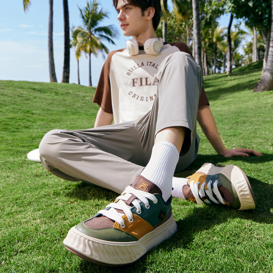 FILA Fosso Chuanxing Shoes Low Top Canvas Shoes Men's Green Yellow купить в интернет-магазине Yoocart с быстрой доставкой по России.