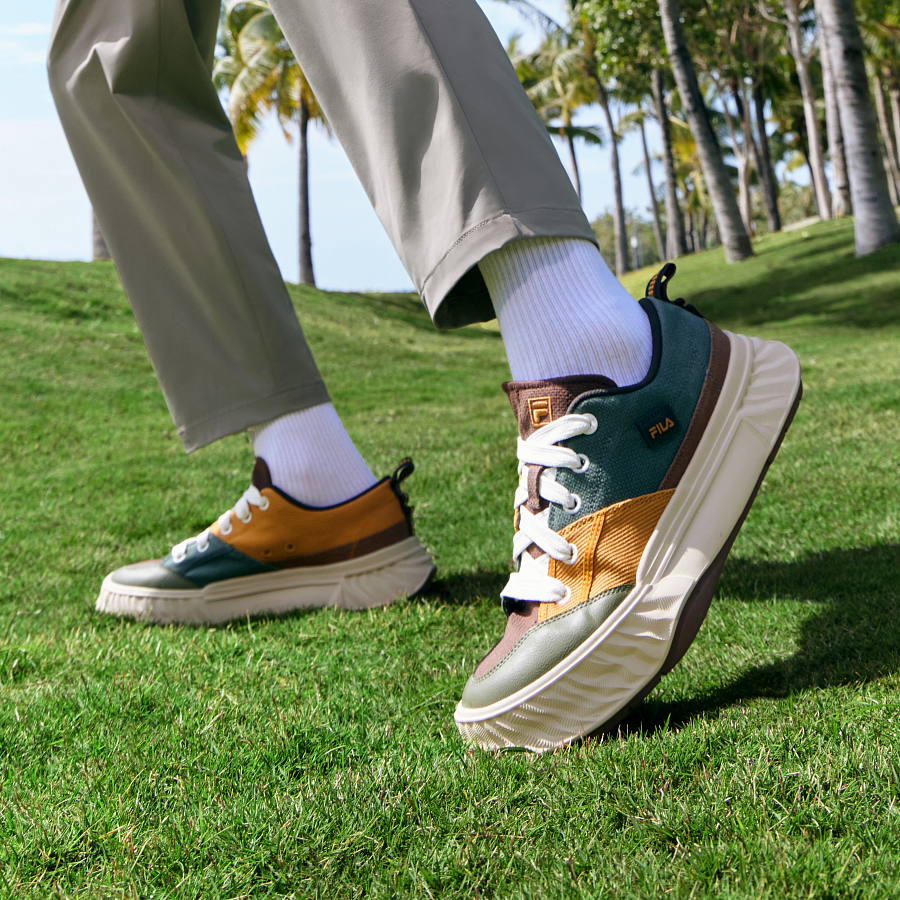 FILA Fosso Chuanxing Shoes Low Top Canvas Shoes Men's Green Yellow купить в интернет-магазине Yoocart с быстрой доставкой по России.
