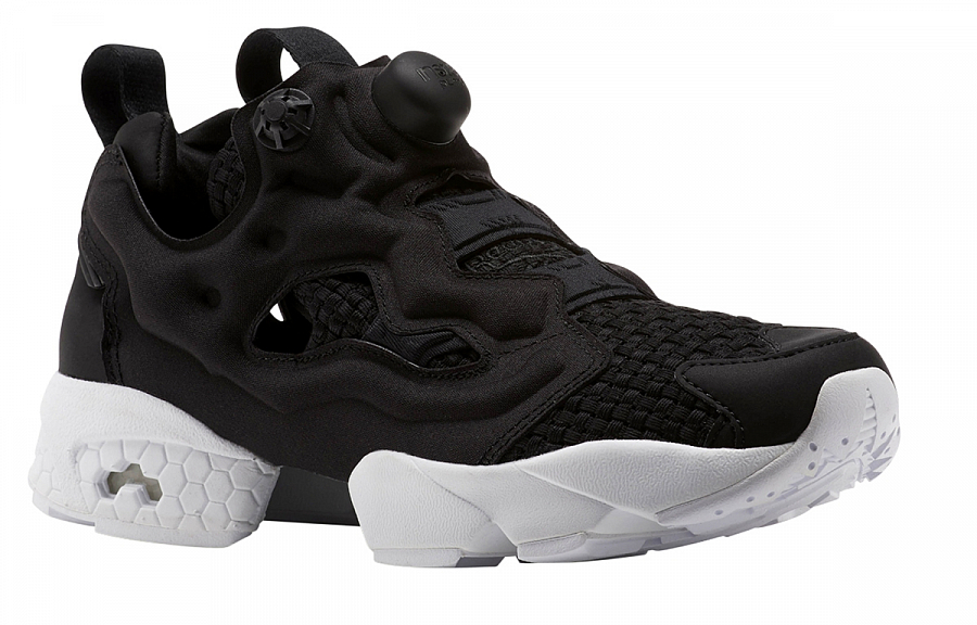Reebok Instapump Fury Woven Running Shoes Black/White Women's