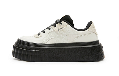 Champion Pompadour Shoes Champ Creeper 1 Low-Top Skateboard Shoes Women's Black White