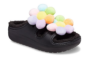Crocs Classic Cozy Daisy Clogs 'Black Multi' Women's 2 3256119