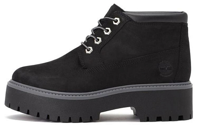 Timberland Stone Street Premium Platform Waterproof Chukka Boots 'Black Nubuck' Women's