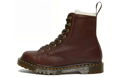 Dr. Martens Barton Shearling Lined Leather Ankle Boots 'Brown' Women's