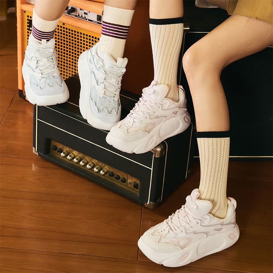 Champion Mini Basket Shoes Low-Top Chunky Sneakers Women's Light Pink