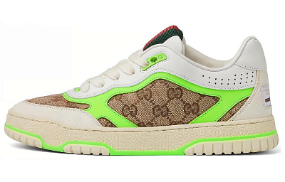 GUCCI Re-Web Sneaker 'GG Canvas - Beige Fluorescent Yellow'