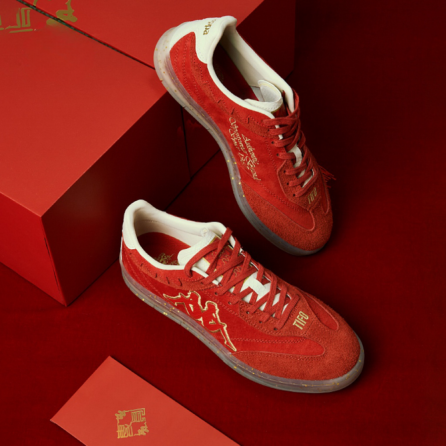 Kappa Tifo Anti Slip Wear Resistant Low Top Skateboard Shoes Unisex China Red/Birch White