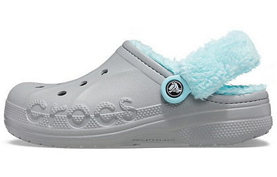 Crocs Classic Clog Stay Warm Fleece Lined Shoe Unisex Gray Blue