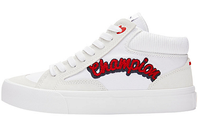 Champion Campus Star Pop High 1.0 High-Top Skateboard Shoes Women's White Red