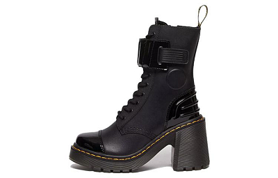 Dr.Martens Gaya 10 Eye Alternative Leather Heeled Boots 'Black' Women's