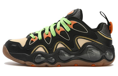 FILA FUSION VERTICAL Abrasion Resistant Breathable Low Top Vintage Basketball Shoes Women's Black Yellow